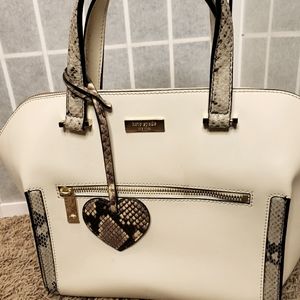 Kate Spade ivory snake skin bag